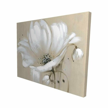 FONDO 16 x 20 in. White Abstract Wild Flower-Print on Canvas FO2791386